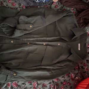 Francesca's Collections Olive Green Button-Up Top